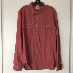 J. Crew Red Chambray Button Down - Size L
